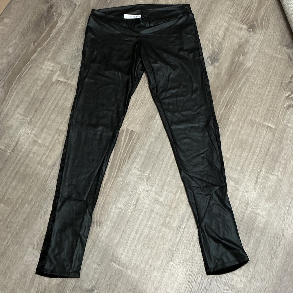 Stylish Black Faux-Leather Leggings - Women